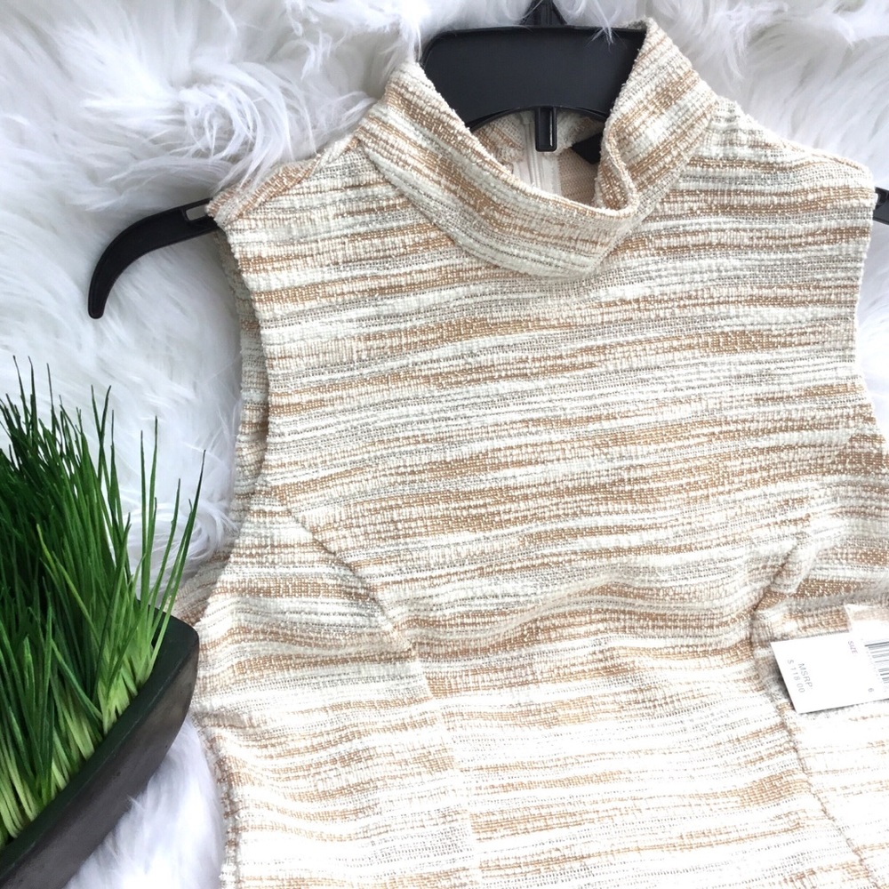 NWT Sharagano Bisque/ivory sheath dress